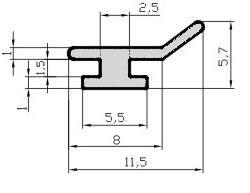 Уплотнитель для алюминиевых конструкций 1440 аналог П 132